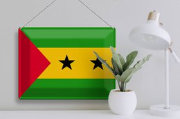 Blechschild Flagge São Tomé and Príncipe 40x30cm São Tomé