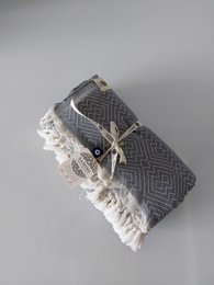ATOM XXL Oversized Cotton Beach Towel – 200x250 cm – Picnic Blanket Throw – Grey