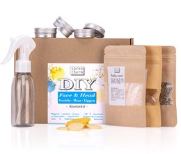 "DIY hair, face, and lips care set with natural ingredients, recycled materials, and more. Includes spray bottle, natural products, and gift packaging."

This DIY beauty gift set includes a variety of natural hair, face, and lip care products packaged in recycled materials. The set contains a spray bottle, natural ingredients, and additional accessories for a complete at-home care routine. The description highlights the sustainable and natural aspects of the products, making it suitable for a semantic search related to natural, eco-friendly beauty products.