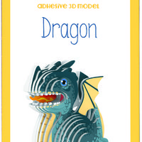 ADHESIVE CARDBOARD  3D - MODEL DRAGON