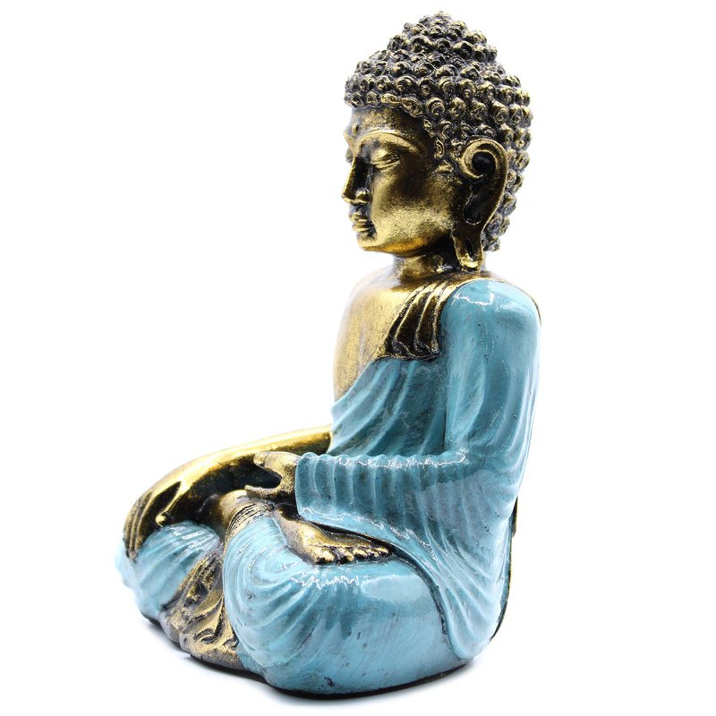 RBud-11 - Buddha verde acqua e oro - Grande