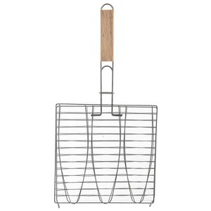 Visgrill mand metaal 28x55,5 cm
