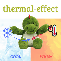 Heat cushion, the natural hot water bottle as a warm cuddly toy Dino large with organic millet filling and health herbs