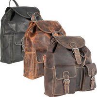 Spacious backpack of dark brown buffalo leather - sturdy and practical backpack with sufficient storage space, ideal for daily use and adventures.