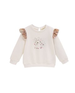 Plush sweatshirt, M/L, text and ruffles, 6-24M, BGI66512