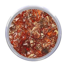 Copper-colored flakes for manicure sets, with a shimmery, metallic appearance.