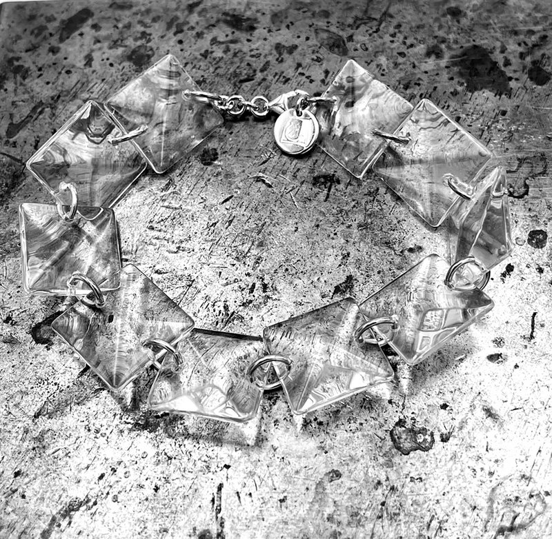 Bracciale in cristallo quadrato