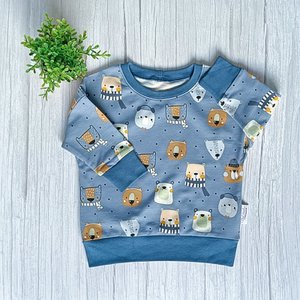 Dolman Pullover Bär Blue Shadow