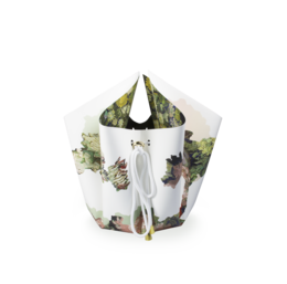 A folding vase or bow vase featuring a floral design inspired by the artwork of Vincent van Gogh. The vase has a unique shape that allows it to fold flat for storage or display.