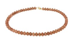  Antique pink natural stone beaded necklace