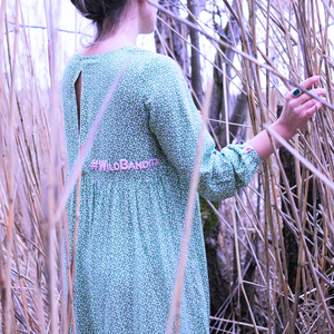 Summer dress %23WildBandita GREEN Leo print viscose %23StatementFashion "The Message Dress"