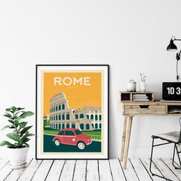 Vintage Rome Poster | Premium poster City Rome Italy