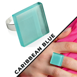 Anillo de declaración cuadrado con piedra • 20 mm • tamaño ajustable / 20 colores / joyería de reciclaje