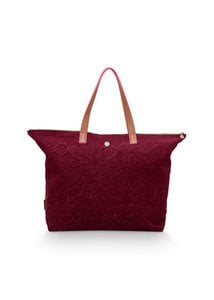 Tote Bag Velvet Quiltey Days Red 66x20x44cm