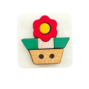 3D Flower Wood Puzzle - Montage en stapel - 12m+ houten speelgoed