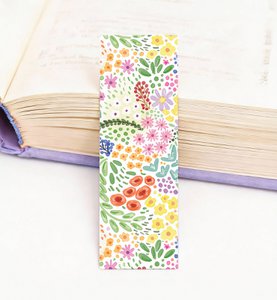 Bookmark blooming flowers book lovers read