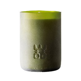  XL tall cylindrical candle, olive green gradient white ombre, mermaid design, luxury scented candle