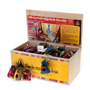 Mini-Sorgenpuppen-Amulette mit Schlüsselanhänger – sortiert
