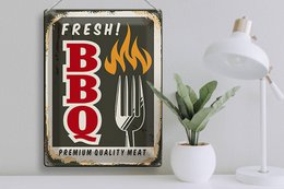 Blechschild Retro 30x40 fresh! BBQ Premium Quality meat