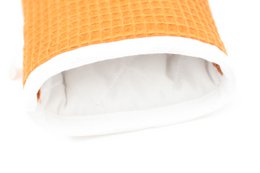 Waffle cloth oven mitts orange