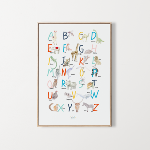 Affiche d'apprentissage Alphabet à l'aquarelle model unique