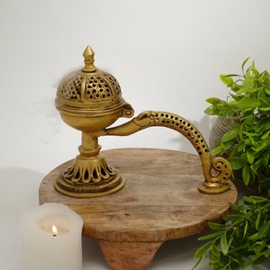 Messing wierookbrander met handgreep 1,8 kg