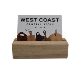 Wooden photo stand with 4 clips in beechwood, 10 cm tall, from the West Coast General Store.