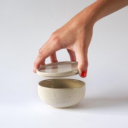 Mini Hollyhock bowl - sand & speckles - 150 ml