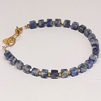 Baixa bracelet denim blue white 24K gold plated