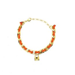  Large mesh couture bracelet with various color variants including rose, orange, blue, and green. The bracelet features a chain-link design with charms or beads in different colors.