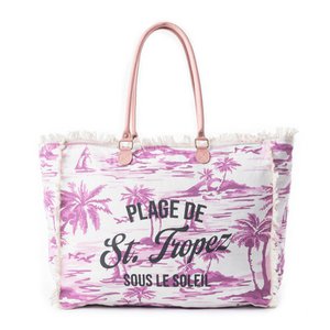 Saint Tropez Weekender Bag In White & Purple