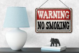 Tin sign note 18x12cm Warning no smoking decoration