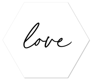 Wall hexagon love white