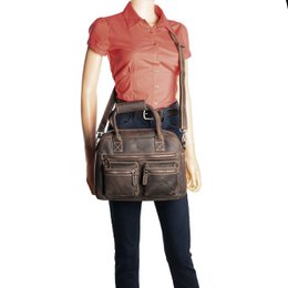 Ladies Bag Buffalo Leather In 3 Colors With A Shoulder Strap And Handles – Medium Size