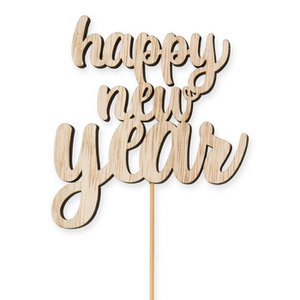 Houten plug "gelukkig nieuwjaar" 8x1st