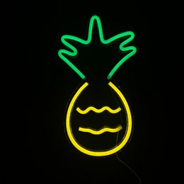  Neon pineapple-shaped lamp, includes hanging hooks, neon sign, 33 x 25 cm, wall light