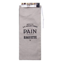  Cotton bread bag XXL white black pain baguette text handles reusable storage