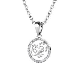 Pendentifs Zodiaque Scorpion - Argenté et Cristal