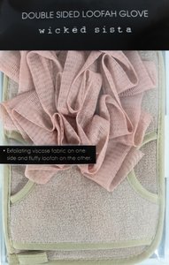 WS Double Sided Loofah Glove Blush