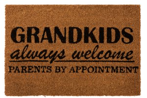 J-Line Grandkids deurmat - kokosvezel - naturel/ zwart