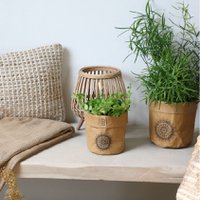 SIZO Waschbare Papiertüte Mandala Natural mit wasserdichter, biologisch abbaubarer Einlage