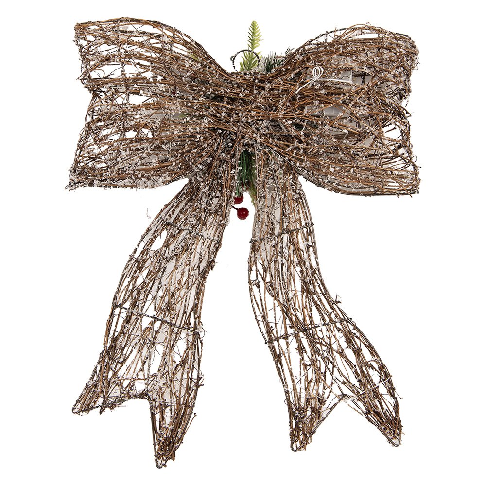 Kerstdecoratie met LED-verlichting 41x10x51 cm / 3xAA Bruin Rotan