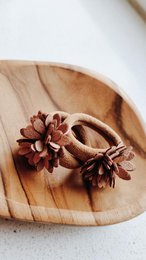 Gummibänder Blumen braun (Set)