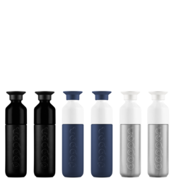  Insulated thermos bottle in a mix of pastel colors including white, pink, and mint green. The bottle has a sleek, minimalist design and is suitable for hot and cold beverages.