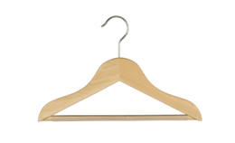 Wooden clothes hanger, 32 cm long, made of beech wood.
