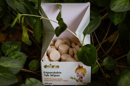 Bamboo tab wipes, refillable baby wipes in 50 and 100 count packages, made from natural bamboo fibers.