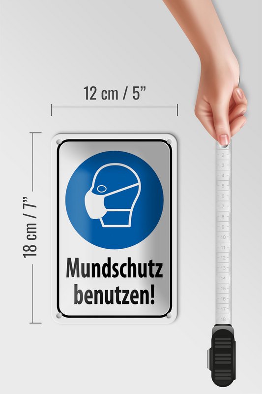 Tin sign note 12x18cm use face mask decoration