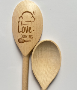 gegraveerde houten pollepel Cook