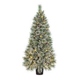 Tall, green artificial Christmas tree with LED lights and timer function, perfect for holiday decor.