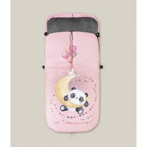 UNIVERSELE VOETENZAK WATERDICHT 46X105 CMS - KORAALFLEECE - MOD. PANDA LUNA - GRIJS